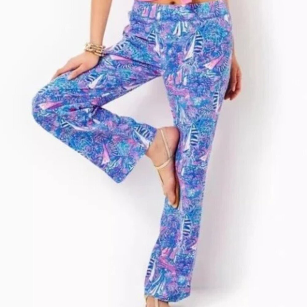 Lilly Pulitzer Deri Linen Palazzo Pant It's a Sailabration size Large NWT